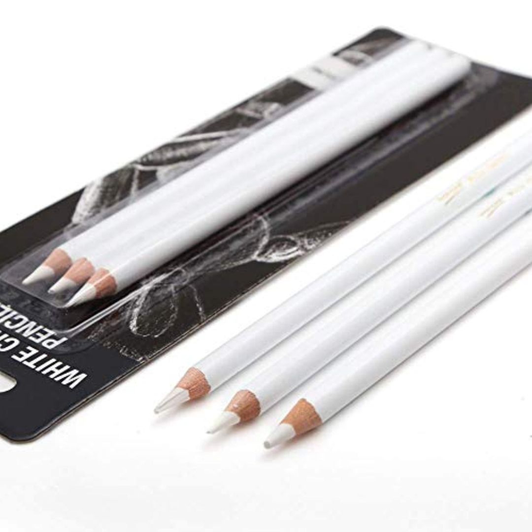 White Charcoal Pencil Set of 3